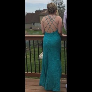 Teal/blue size 8 prom dress